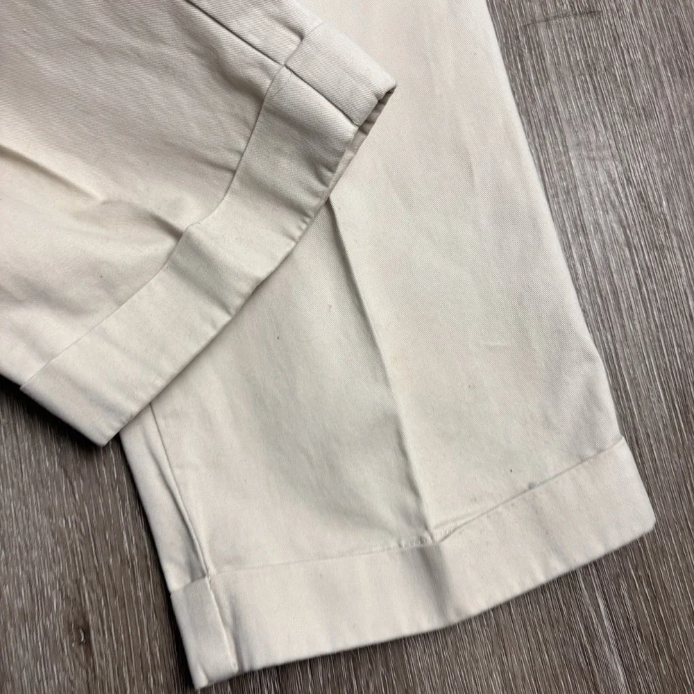 Vtg‎ Polo Ralph Lauren Hammond Pants 38x32 (Fits 36x31) Bone Pleated Cuff Chino